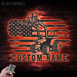 Custom-US-Tractor-Pallet-Fork-Metal-Wall-Art-LED-Light-2