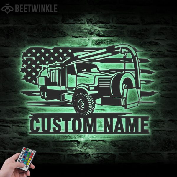 Custom-US-Vacuum-Truck-Driver-Metal-Wall-Art-LED-Light-2