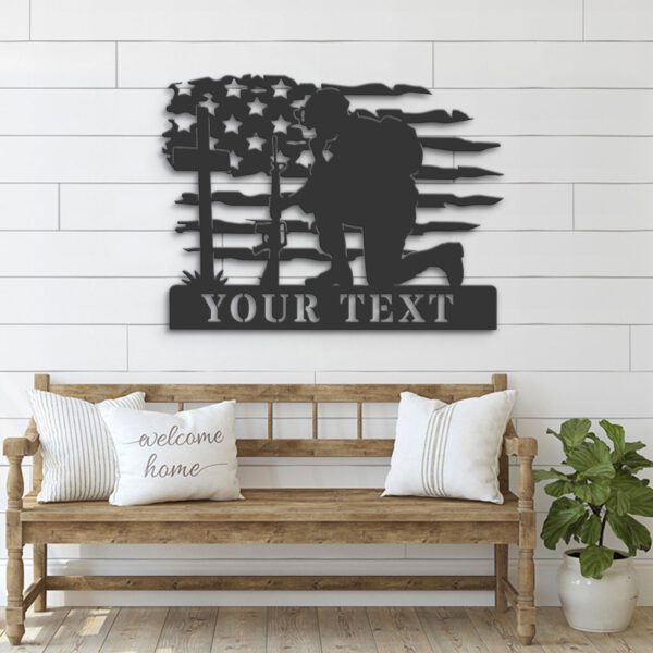 Custom-USA-Soldier-Kneeling-Praying-At-Memorial-Cross-Metal-Wall-Art-Led-Light-6