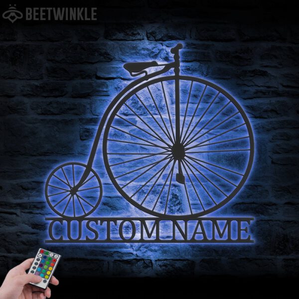 Custom-Vitage-Bicycle-Metal-Wall-Art-LED-Light-7