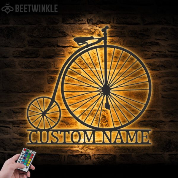 Custom-Vitage-Bicycle-Metal-Wall-Art-LED-Light-8