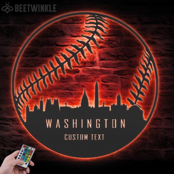 Custom-Washington-Skyline-Baseball-Metal-Wall-Art-LED-Light-7