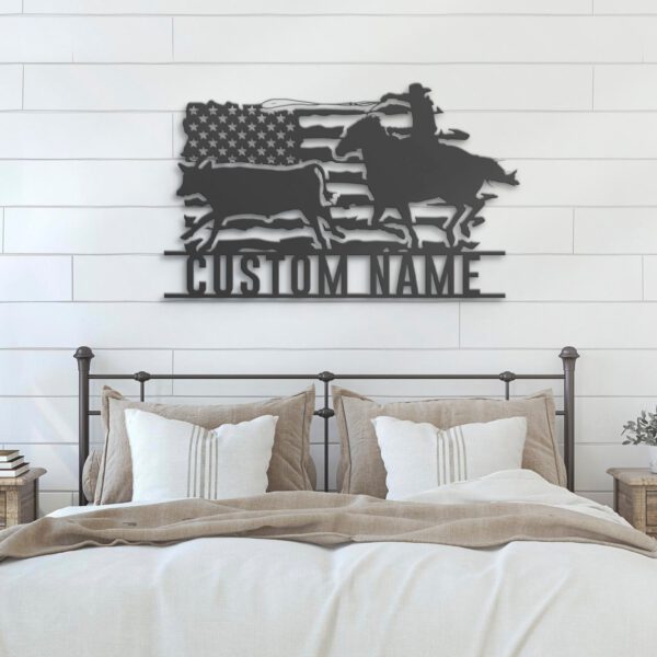 Custom-Western-Cowboy-Cattle-Roping-Metal-Wall-Art-LED-Light-4-1