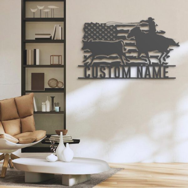 Custom-Western-Cowboy-Cattle-Roping-Metal-Wall-Art-LED-Light-5-1