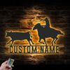 Custom-Western-Cowboy-Cattle-Roping-Metal-Wall-Art-LED-Light-5