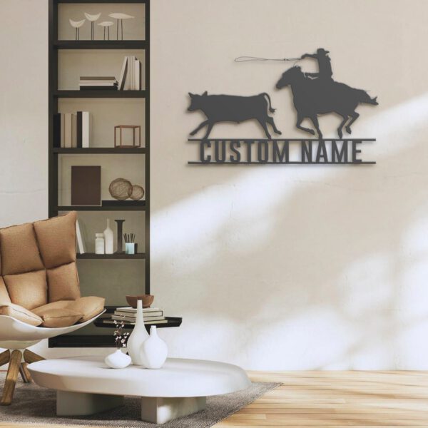 Custom-Western-Cowboy-Cattle-Roping-Metal-Wall-Art-LED-Light-6