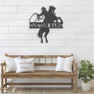 Custom-Western-Cowboy-Roping-Metal-Wall-Art-LED-Light-3