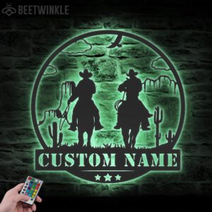 Custom-Western-Cowboy-Texas-Metal-Wall-Art-LED-Light-2