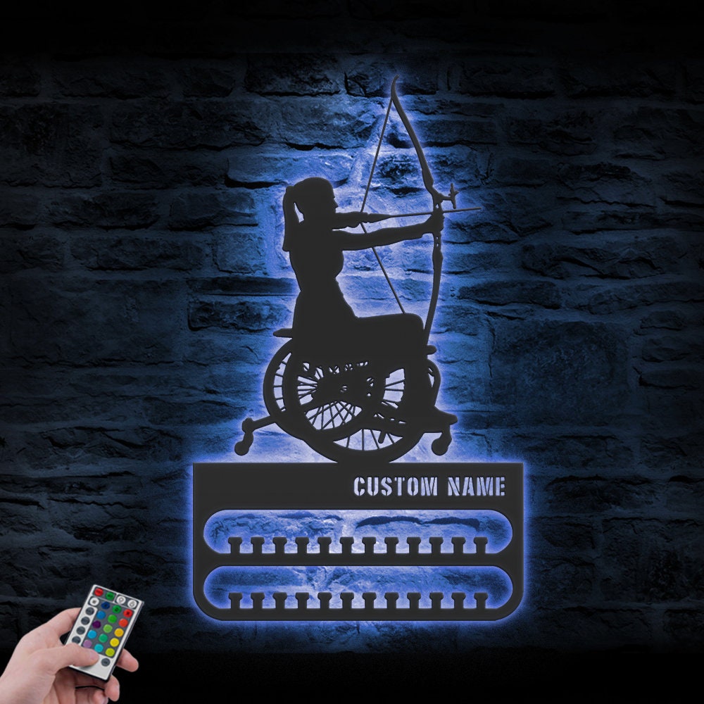 Custom-Wheelchair-Archery-Medal-Hanger-With-Led-Light_8