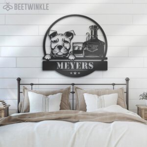 Custom-Whiskey-Cigar-And-Pitbull-Dog-Metal-Wall-Art-LED-Light-2