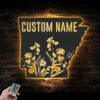 Custom-Wild-Flower-Arkansas-State-Metal-Wall-Art-LED-Light-3