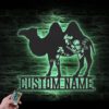 Custom-Wild-Flower-Bactrian-Camel-Metal-Wall-Art-LED-Light