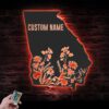 Custom-Wild-Flower-Georgia-State-Metal-Wall-Art-LED-Light-3