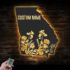 Custom-Wild-Flower-Georgia-State-Metal-Wall-Art-LED-Light-4