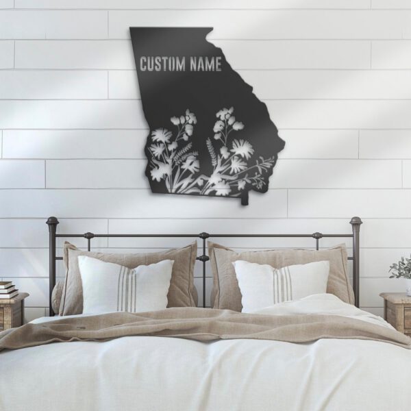 Custom-Wild-Flower-Georgia-State-Metal-Wall-Art-LED-Light-8