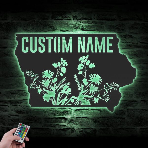 Custom-Wild-Flower-Iowa-State-Metal-Wall-Art-LED-Light-8