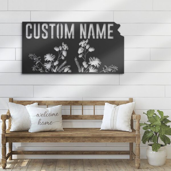 Custom-Wild-Flower-Kansas-State-Metal-Wall-Art-LED-Light-2