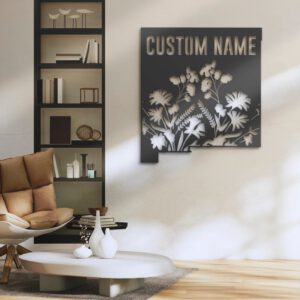 Custom-Wild-Flower-New-Mexico-State-Metal-Wall-Art-LED-Light-2