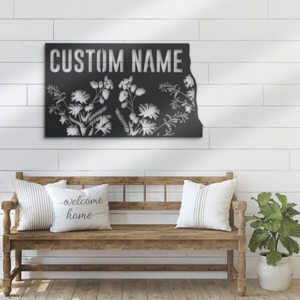 Custom-Wild-Flower-North-Dakota-State-Metal-Wall-Art-LED-Light-6