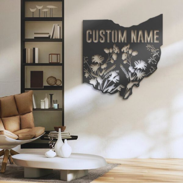 Custom-Wild-Flower-Ohio-State-Metal-Wall-Art-LED-Light-2