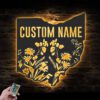 Custom-Wild-Flower-Ohio-State-Metal-Wall-Art-LED-Light-8