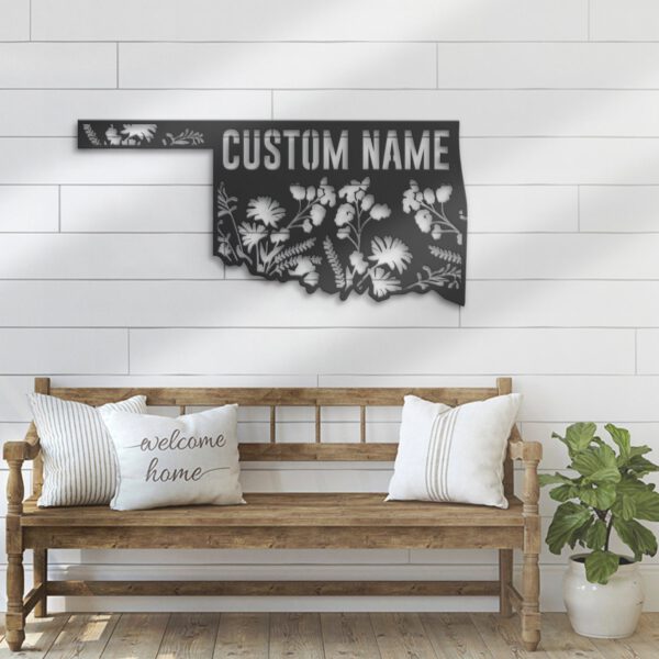 Custom-Wild-Flower-Oklahoma-State-Metal-Wall-Art-LED-Light-3