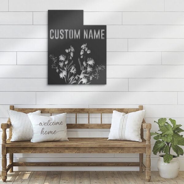 Custom-Wild-Flower-Utah-State-Metal-Wall-Art-LED-Light-7