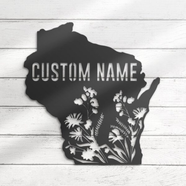 Custom-Wild-Flower-Wisconsin-State-Metal-Wall-Art-LED-Light-3