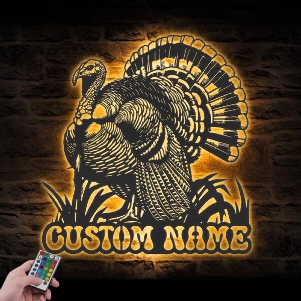 Custom-Wild-Turkey-Farmhouse-Metal-Wall-Art-LED-Light-4-1