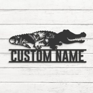 Custom-WildFlower-Alligator-Metal-Wall-Art-LED-Light-3-1