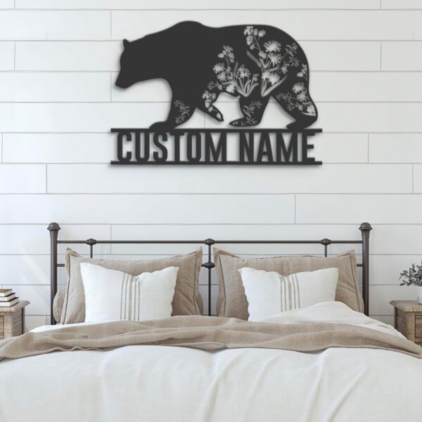 Custom-WildFlower-Bear-Metal-Wall-Art-LED-Light-7