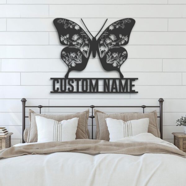 Custom-WildFlower-Butterfly-Metal-Wall-Art-LED-Light-6