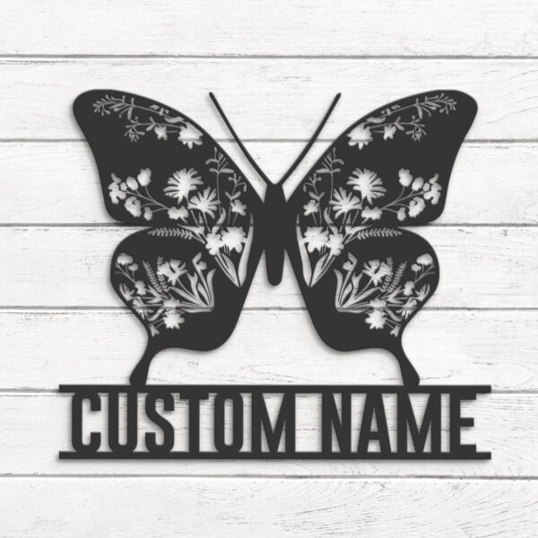 Custom-WildFlower-Butterfly-Metal-Wall-Art-LED-Light-8