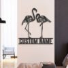 Custom-WildFlower-Couple-Flamingo-Metal-Wall-Art-LED-Light