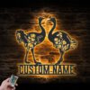 Custom-WildFlower-Couple-Ostrich-Metal-Wall-Art-LED-Light-6