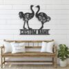 Custom-WildFlower-Couple-Ostrich-Metal-Wall-Art-LED-Light-8