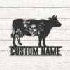 Custom-WildFlower-Cow-Metal-Wall-Art-LED-Light-8