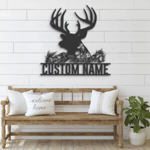 Custom-WildFlower-Deer-ELK-Metal-Wall-Art-LED-Light-3-1