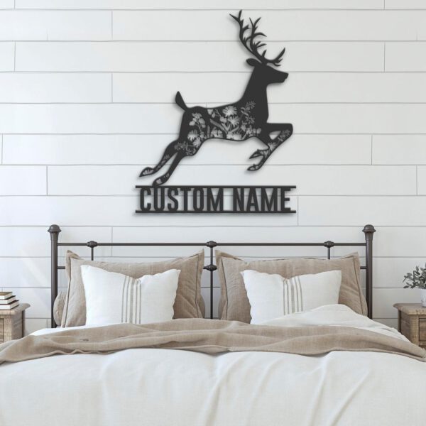 Custom-WildFlower-Deer-ELK-Metal-Wall-Art-LED-Light-3