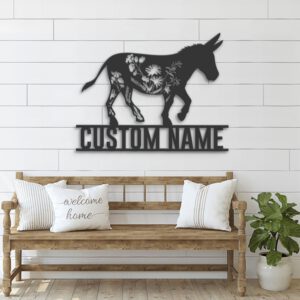 Custom-WildFlower-Donkey-Metal-Wall-Art-LED-Light-3