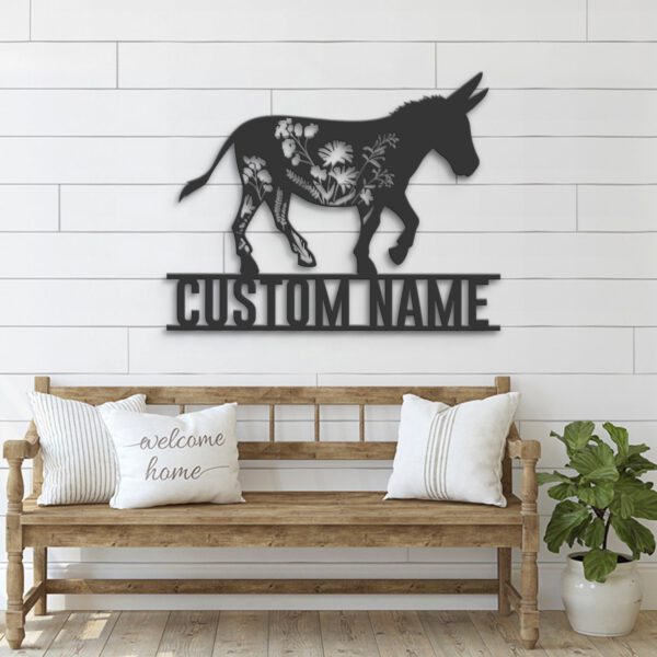 Custom-WildFlower-Donkey-Metal-Wall-Art-LED-Light-3