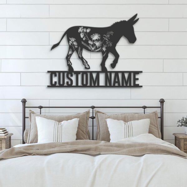 Custom-WildFlower-Donkey-Metal-Wall-Art-LED-Light-6