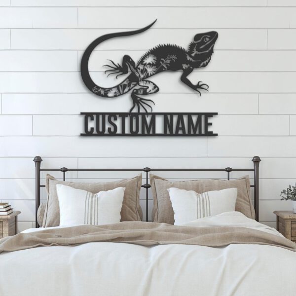 Custom-WildFlower-Dragon-Lizard-Metal-Wall-Art-LED-Light-7