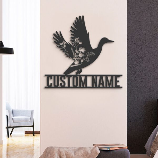 Custom-WildFlower-Duck-Flying-Metal-Wall-Art-LED-Light-7