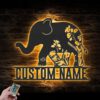 Custom-WildFlower-Elephant-Metal-Wall-Art-LED-Light-5