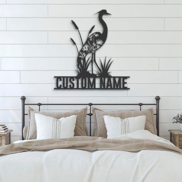 Custom-WildFlower-Heron-Metal-Wall-Art-LED-Light-7