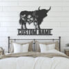 Custom-WildFlower-Highland-Cow-Metal-Wall-Art-LED-Light