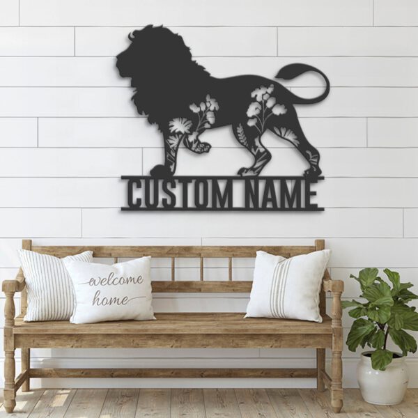 Custom-WildFlower-Lion-Metal-Wall-Art-LED-Light-7-1