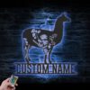 Custom-WildFlower-Llama-Metal-Wall-Art-LED-Light-3