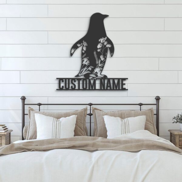 Custom-WildFlower-Penguin-Metal-Wall-Art-LED-Light-7